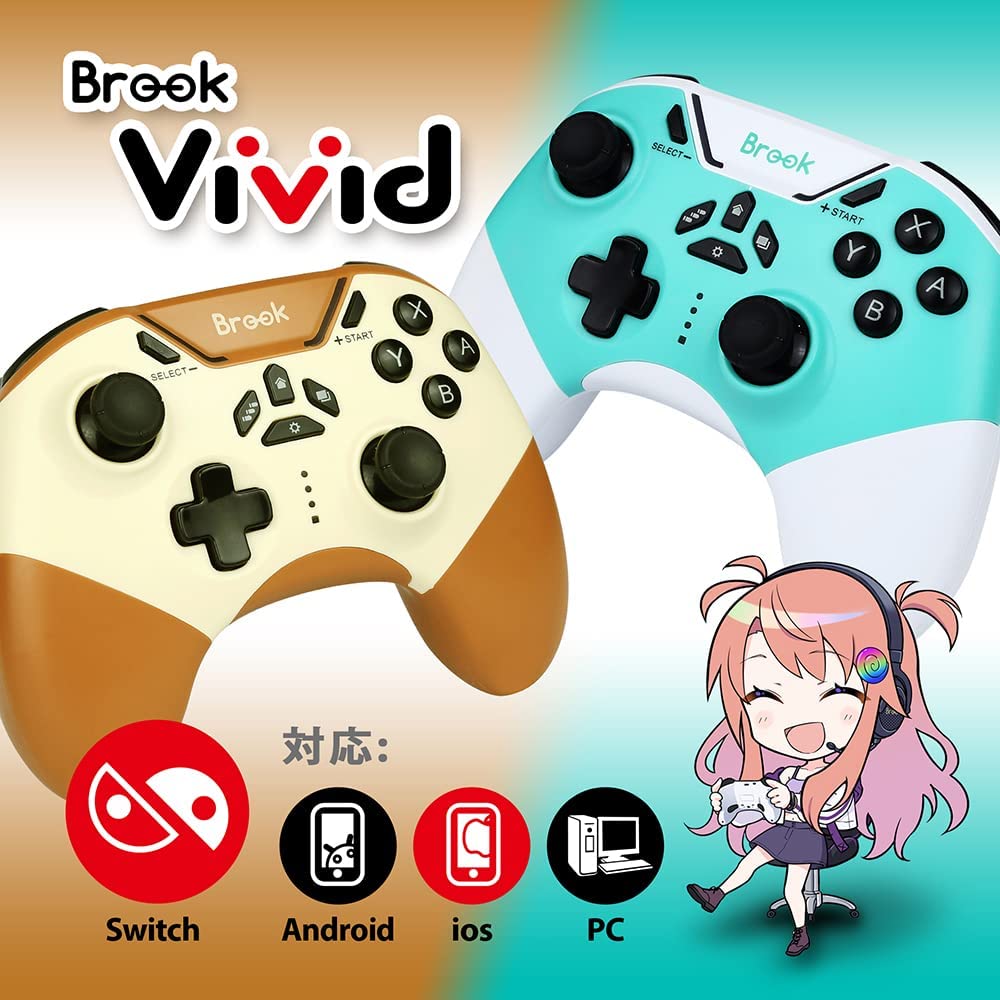 Brook Vivid Switch用 ワイヤレスコントローラー Switch/Switch Lite